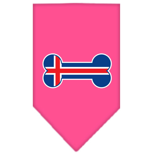 Bone Flag Iceland Screen Print Bandana Bright Pink Small